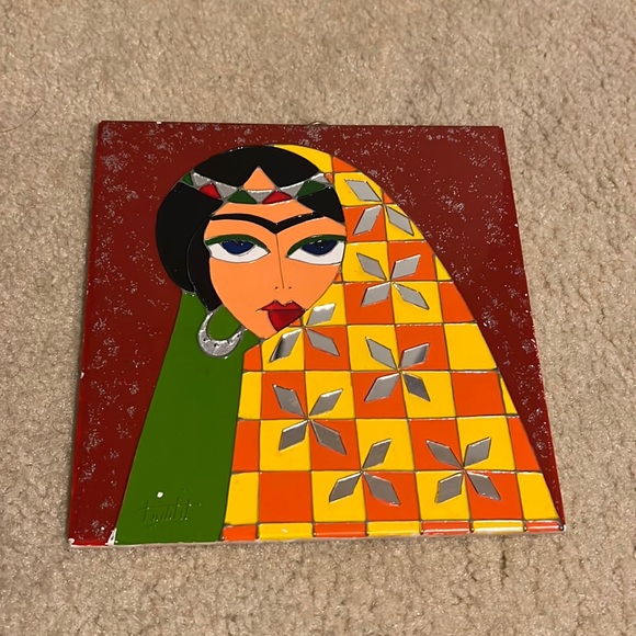 Ceramic Wall Art Princess with Mirrors 6x6 Square - Picture 1 of 6